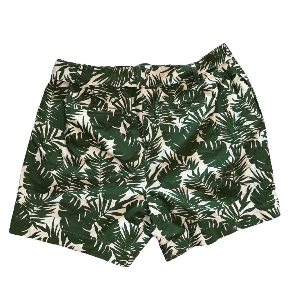 Talbots Women’s Green Palm Leaf Tropical Tie Short Sz 20 NWT - Picture 2 of 6